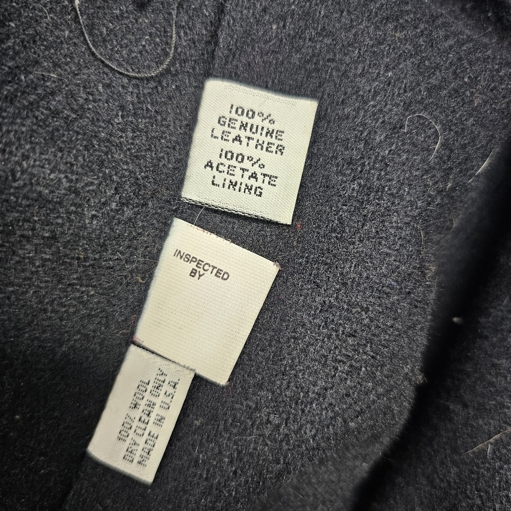 Vintage La Nouvelle Renaissance Playful Oversized Blue Leather Jacket  Large - Picture 14 of 14